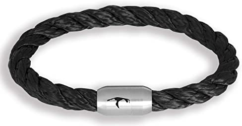 Paris Montana Das Original Sylt Segeltau Armband The Legend Stabil Gedreht Mit Gravur Handmade Hochwertiger Magnetverschluss 8mm Durchmesser (Schwarz, 20.00)