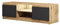 MINIO go for it - TV-Schrank Dingo I Lowboard für Fernseher I TV-Kommode I TV lowboard stehend I 120cm I mit 2 Klapptüren & 2 offenen Fächern I TV Möbel I Wotan Eiche und Schwarz Graphit - mit LED