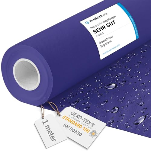 DreamRoots Markisenstoff wasserdicht Meterware, Königlich, 1 m | Oxford Segeltuch, Polsterstoff, 160 cm breit, 220 g/m² 600D, wasserabweisend, für außen & Deko
