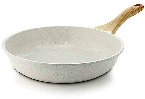 SENSARTE Nonstick Ceramic Frying Pan Skillet, 9.5 Inch Omelet Pan, Healthy Non Toxic Chef Pan, Induction Compatible Egg Pan with Heat Resistant Handle, PFAS-Free