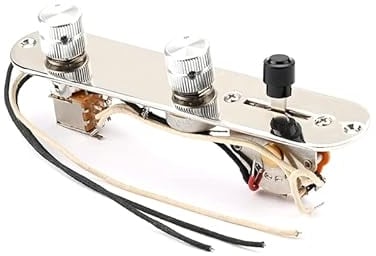 SHENGANG Chrome 3 Way Wired Loaded Prewired Control Plate Harness Switch Knobs, For Tele For Telecaster Guitar Parts