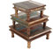 Casa Moro Shabby Chic Tisch Siera 3er Set braun bunt quadratisch aus Recycling Altholz | Kunsthandwerk aus dem Orient | Vintage Deko-Tisch Bajot Tisch Beistelltisch in Antik Look | MA5028