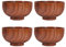 Dojimayisc Jujube Lot de 4 bols en bois de style japonais – Bois massif, diamètre 11,4 cm par 6,3 cm, pour riz, soupe, trempage, décoration