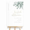 HEI Print Willkommensschild Hochzeit Eukalyptus mit Datum und Namen, personalisierte Hochzeitsdekoration, Willkommen Schild, Grün, 60x40 (Hochformat)