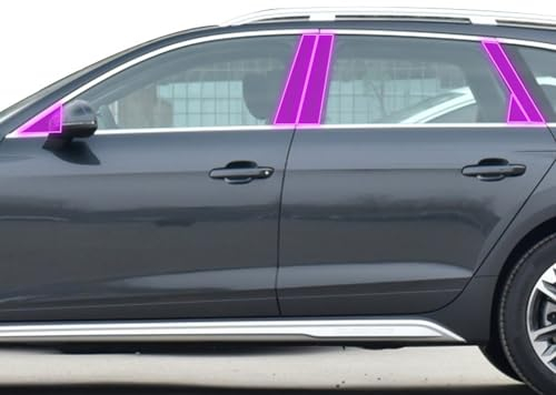 JCAKES Auto Außen PPF Lack Schutzfolie Anti-Scratch von Fenster Säulen Streifen TPU Transparent Film Reparatur, für Audi A4 B9 2020-2023