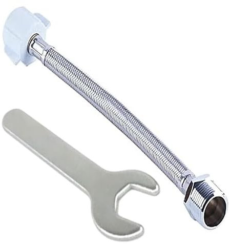 9 inches 7/8 Male 7/8 Female Hose Extension Toilet Seat Flexible Metal with Hard Access T Adapter Stops Leaking of Bidet Sprayer Handheld Spray Braided Stainless Steel Easy to Tight with Key 23 cm