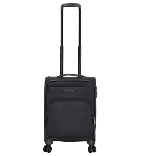 Kenorada Reisetrolley SoftLITE 4w | Koffer aus strapazierfähigem Polyester | Leichter Trolley mit Vier Doppelrollen | TSA Zahlenschloss (schwarz, S - 55 cm Handgepäck)