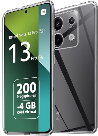 HidWee Crystal Clear Hülle Kompatibel mit Xiaomi Redmi Note 13 Pro 5G Hülle, Stoßfeste Kratzfeste Ultra Dünne Schutzhülle, Vergilbungsfrei Klare Weich Silikon TPU Handyhülle Case - Transparente