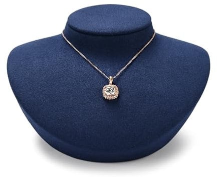 Oirlv Blau Mikrofaser Kleinere Schmuckrequisiten Schmuckständer Büste Halskette（TT30706）