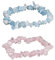 RELKLYU 1 Natürliches Rosenquarz-Armband Und 1 Natürliches Aquamarin-Kies-Armband, Aquamarin-Kristall, Kristall-Armband, Naturstein-Armband, Rosa Kristall-Stein-Armband