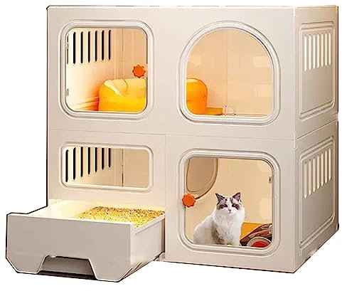 Jaulas Grandes Para Gatos Exterior con Arenero Para Gatos, Ventana de Visualización Transparente y Transpirable Gran Espacio, Partición Libre Solar for Gatos, Perros, Conejos, Erizos ( Size : 71*46.5*