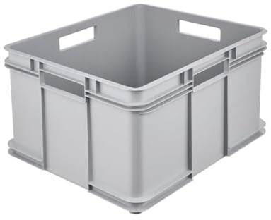 keeeper Transportbox mit Tragegriffen, Euro-Box XXL, 52 x 43 x 28 cm, Bruno Eco Line, Grau (Eco Stone Grey)