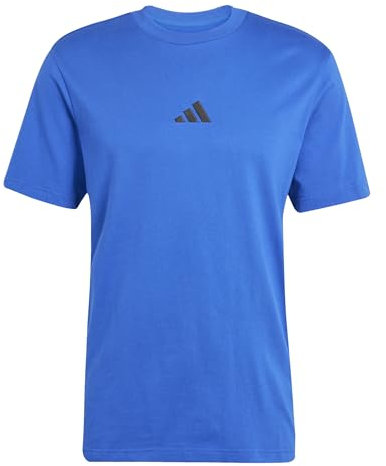 adidas Herren Essential Three Stripes Single Jersey Tee, Team royal Blue/Black, S