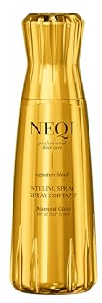 NEQI DIAMOND GLASS Spray Protector Térmico 180ml - Brillo para Todo Tipo de Cabello - Protección Hidratante, Suave y Sedoso - Efecto Cristal - Made in Italy