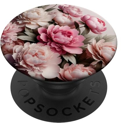 Pfingstrose Wildblumenmuster Rosen Blumen Design PopSockets Klebender PopGrip