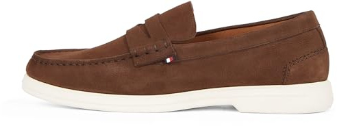 Tommy Hilfiger Herren Loafer Nubuck aus Leder, Braun (Legacy Brown), 45