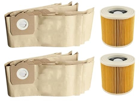 TUITA Filtre Hepa De Rechange for Sac À Poussière. Compatible avec Karcher. WD3 Premium WD3200 WD 3300 MV3 Accessoires A2004 A2054 Pièces De Rechange for Aspirateur(12pcs)