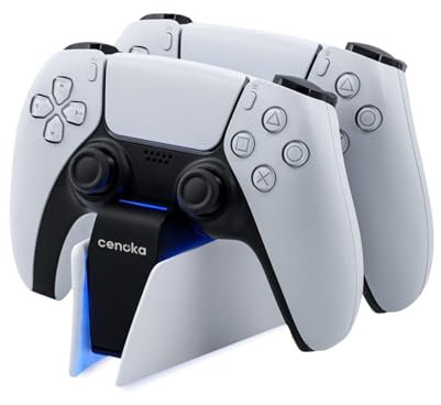 CENOKA Charging Dock for PlayStation 5 Controllers - Made for PS5 Controller Charging Station, 2- Controller Charging Stand, 2.5Hr Fast Charging, With Blue Ambient Light, Dual Play