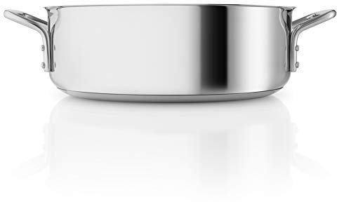 Eva Trio | Stainless Steel Sauteuse 3,5 l 24 cm keramischer Slip-Let®-Antihaftbeschichtung | Besonders geeignet für schnelle Gerichte wie indische oder thailändische Eintopfgerichte