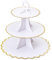 Soleebee Tortenständer aus Karton, 3 Etagen Cupcake Ständer Dessert Turm Halter Muffinständer Partyzubehör für Hochzeit Geburtstag Party Kuchen Brötchen Torten Etagere (1 Stück, Weiß B)