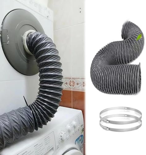 Kit di tubi di sfiato per asciugatrice da 1,2 cm, 2,7 cm, 20 cm, 30 cm, 4 cm, 50 cm, 7 m, 9 m, ideale per spazi ristretti in capannoni, cucina o bagno, tubo di scarico da 10,2 cm di diametro