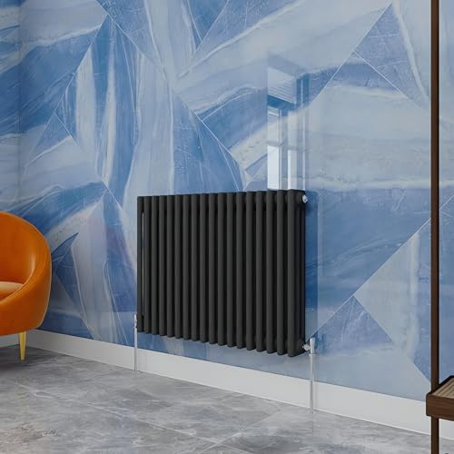 Simple Bathroom Cast Iron Radiator, Anthracite, 600X830mm, 3 Column | Traditional household, Suitable for multi-room, Central Heating,Old Style,Horizontal