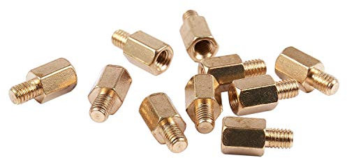 Eighosee 10 Pcs PC PCB Motherboard Brass Standoff Hexagonal Spacer M3 6+4mm
