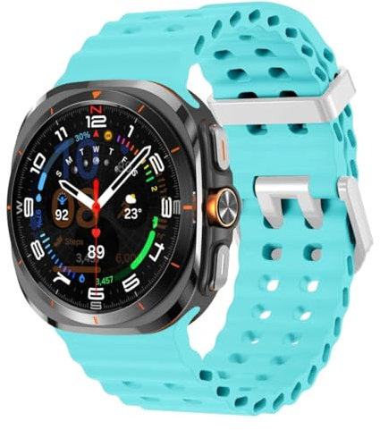 Correa Ajustable para Samsung Galaxy Watch Ultra, Correas Compatible con Smartwatch Ultra 47mm, Ideal para Deportes y Actividades Acuáticas, Resistente al Agua y Polvo. (Azul Aquamarine)