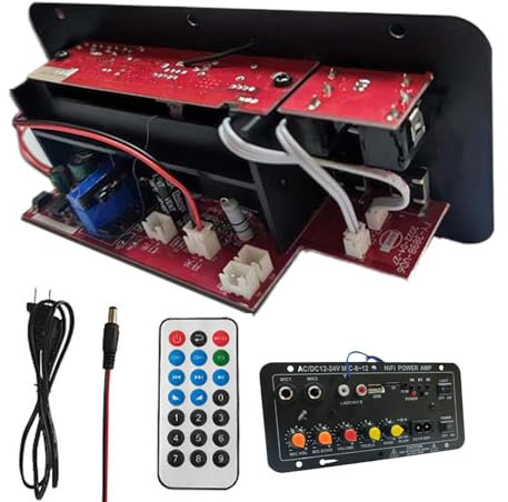 Amplificateur haute performance - Carte d'amplificateur automobile - 12 V et 24 V - Module d'amplificateur audio avec écran numérique - Carte de haut-parleur sans fil pour conducteurs automobiles