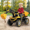 Lischwert Sitzbagger mit Lenkbarer Schaufel & Hupe,12V Kinder Elektroauto,Rutschauto, 2,4 Ghz Fernbedienung & LED-Licht & Musik & USB, Elektrofahrzeuge für Kinder ab 3 Jahre