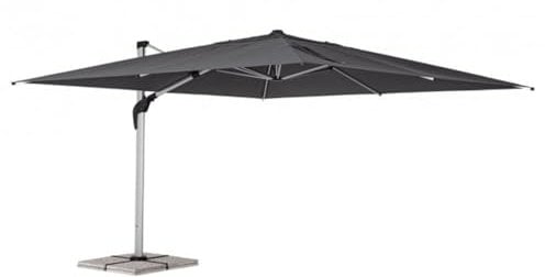 KONTE.DESIGN Ampelschirm ARIES mit Stange aus eloxiertem Aluminium und dunkelgrauer Bespannung 4x4, dunkelgrau, 400x400cm