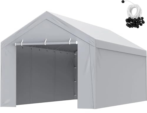 MDYTPT Carport Ersatz-Baldachin-Abdeckung oben + Seitenwand, 3 x 6 m, Garagenzelt, Unterstand, strapazierfähig, wasserdicht und UV-geschützt