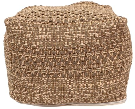 Pouf Cover 17x17x13 im quadratischen ethnischen Pouf Ottoman Cover Baumwollwäsche abnehmbare Bohnenbeutel Fuß Ruhestand großer Kapazität Fußruhe für Couch für Schlafzimmer Wohnzimmer (Kern nicht enth