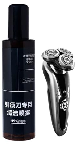 yakermur Reinigungsmittel für Rasierer, Reinigungslösung für Rasierer | Reinigungsflüssigkeit 200 ml für Hygiene Herren zu Hause
