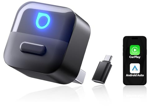 OTTOCAST Mini Pico 2026 Verbesserte, 2 in 1 Wireless CarPlay & Android Auto Adapter mit USB-A/C-Adapter, EIN Tasten Telefonwechsel, Schnelle Verbindung, Plug & Play für iOS 10+ & Android 11+ Telefone