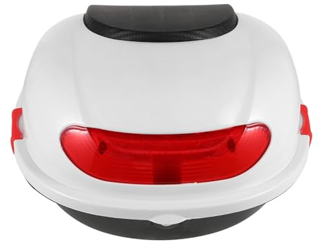 SHINEOFI Motorradgepäckbox aus Pp, Weiß, zur Aufbewahrung | Top Case für Roller 50ccm, Organisiert Werkzeug und Essentials, Einfache Montage