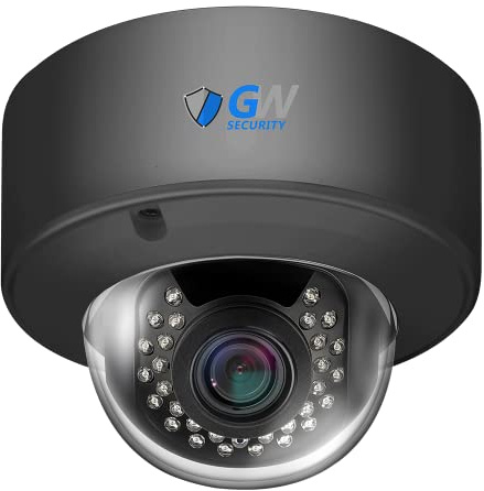 GW Security - Telecamera IP a cupola da 5 MP H.265 Super HD 2592 x 1920P, impermeabile, con obiettivo varifocale da 2,8-12 mm