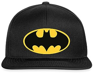 Spreadshirt DC Comics Batman Logo Schwarze Fledermaus Klassisch Snapback Cap, One Size, Schwarz/Schwarz