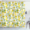 ABAKUHAUS Küche Duschvorhang, Exotischer köstlicher Garten, mit 12 Ringe Set Stielvoll Modern, 175x200 cm, Grün Weiß Gelb