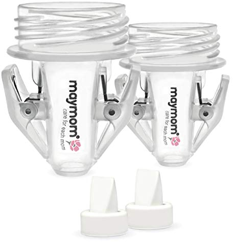 Maymom Breastmilk Storage Bag Adapters Compatible with Spectra S1, S2 Pumps ; 2 Duckbill Valves Included