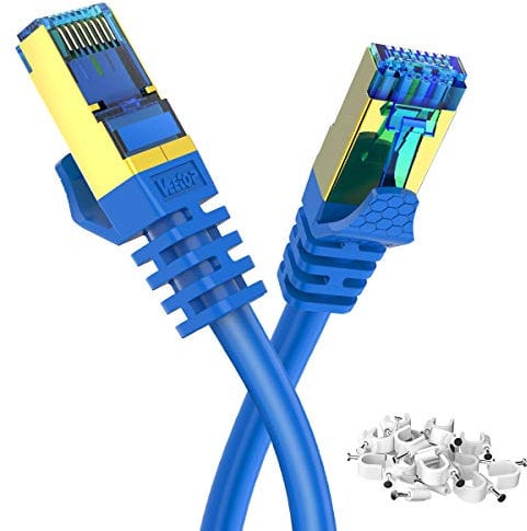 8m CAT8 Ethernet Cable Veetop 40Gbps 2000Mhz High Speed Gigabit SFTP Lan Network Internet Cables with RJ45 Gold Plated Connector for Use of Smart Office Smart Home System iOT Gaming