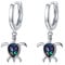 Ohrringe Mädchen Creolen Schildkröte 925 Sterling Silber Abalone Ohrringe für Damen Turtle Mädchen Ohrringe Kinder