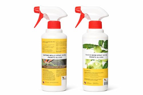 Olio di Neem e Sapone Molle di Potassio bioA.L.T pronto all’uso Repellente Naturale Residuo Zero Biodegradabile Efficace Insetticida Contro Zanzare Anti Acari Afidi Cocciniglia Pidocchi