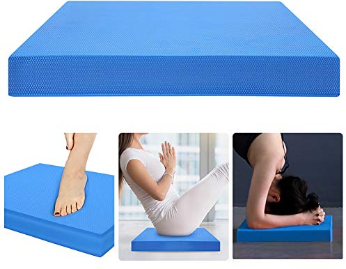 Qiter Trainings-Fitness-Matte, Trainings-Pad, Yoga-Trainingsmatte, blaues S/L-Yoga-Balance-Kissen, umweltfreundliches TPE für Yoga-Enthusiasten Family Gym Knie Knie Taille(Blue, small)
