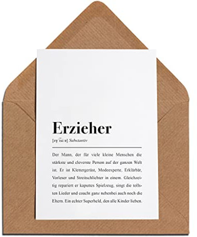 Erzieher Karte mit Umschlag – Erzieher Definition