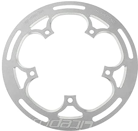 FITYLE Bike Narrow Wide Chainring Guard 52T Kettenzähne 130 BCD Single Chainring Bike Chain Cover Bash Guard für Die Meisten Mountainbike Renn - Silber