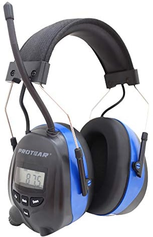 PROTEAR Gehörschutz mit Bluetooth und Radio FM/AM, eingebauter wiederaufladbarer Lithiumbatterie, Sicherheits-Ohrenschützer für Werkstatt, Garten/Mähen, Traktoren, SNR 30dB