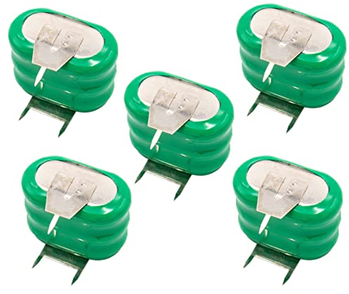 vhbw 5X NiMH Ersatz Knopfzellen-Akku Typ 3/V150H 3-Pins 150mAh 3,6V kompatibel mit Modellbau-Akkus, Solar-Leuchten UVM.