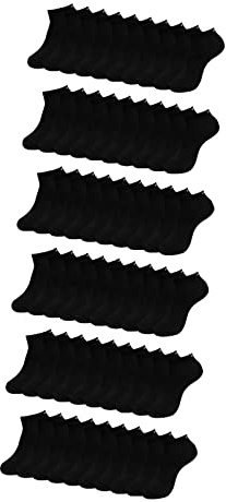 ONE STRANGE ROCK Herren Damen Sneaker Socken 5, 10, 15, 20, 30 Paar, Farbe:Schwarz - 30er Pack, Größe:43-46