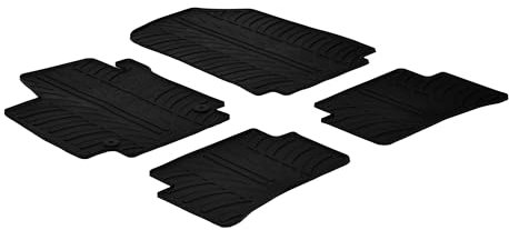 AROBA GL0053 Design Gummi Fußmatten kompatibel mit Renault Clio IV Grandtour (Kombi) ab BJ. 03.2013> erhöhter Rand 4 TLG Farbe Schwarz Gummimatten Automatten passgenau